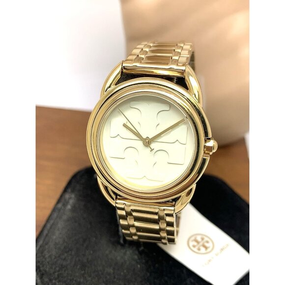 Tory Burch Women's Watch TBW7220 Miller Quartz Cream Dial Gold Stainless Steel - Picture 1 of 13